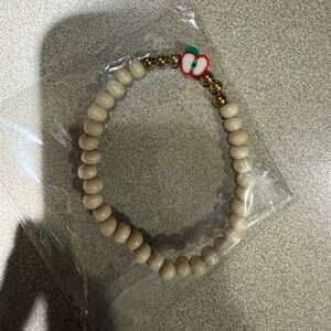 Beaded Bracelet with Apple Charm